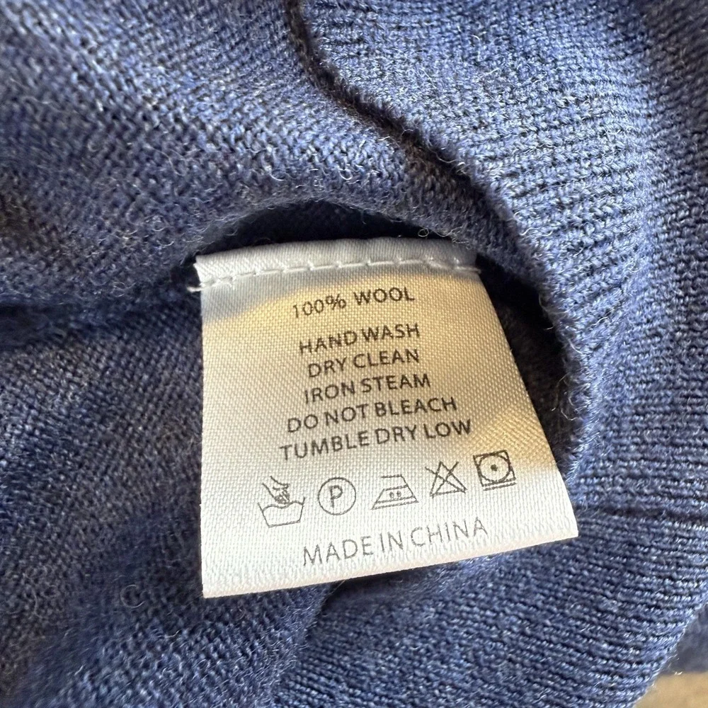 Bobby Jones Signature Collection Quarter Zip Merino Wool Sweater‎ Medium Blue